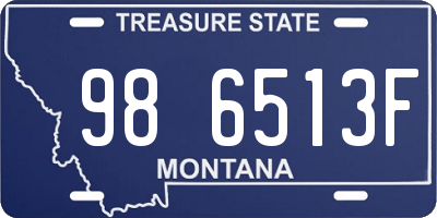 MT license plate 986513F