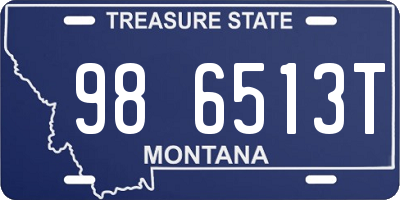 MT license plate 986513T