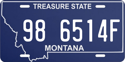 MT license plate 986514F