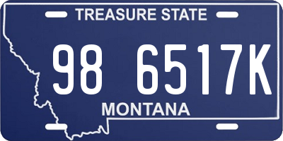 MT license plate 986517K