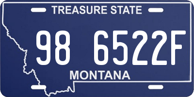 MT license plate 986522F