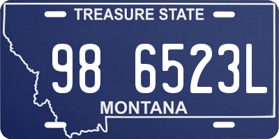 MT license plate 986523L