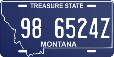 MT license plate 986524Z