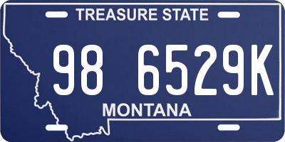MT license plate 986529K