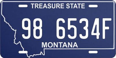 MT license plate 986534F