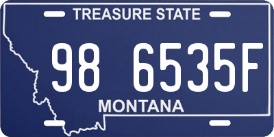 MT license plate 986535F