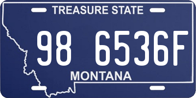 MT license plate 986536F