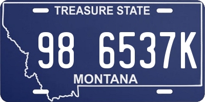MT license plate 986537K