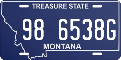 MT license plate 986538G