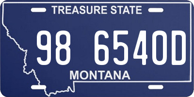 MT license plate 986540D