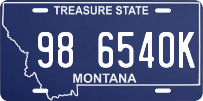 MT license plate 986540K