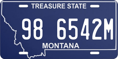 MT license plate 986542M