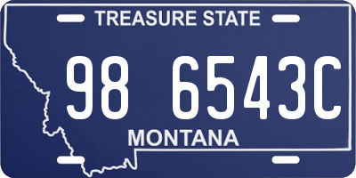 MT license plate 986543C