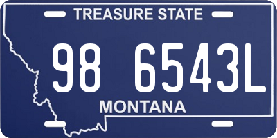 MT license plate 986543L