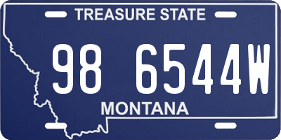 MT license plate 986544W