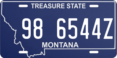 MT license plate 986544Z