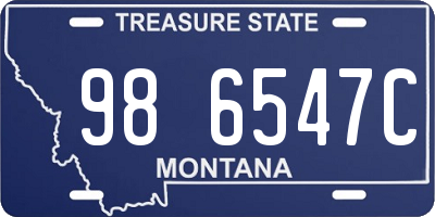 MT license plate 986547C