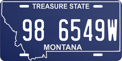 MT license plate 986549W