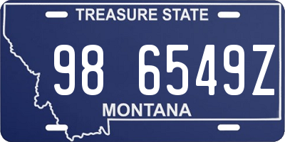 MT license plate 986549Z