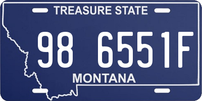 MT license plate 986551F