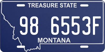 MT license plate 986553F