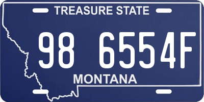 MT license plate 986554F