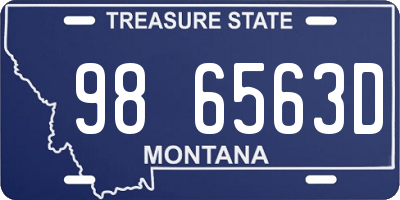MT license plate 986563D