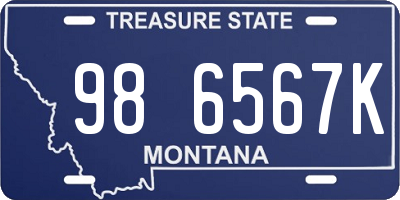MT license plate 986567K