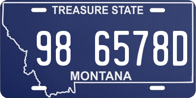 MT license plate 986578D