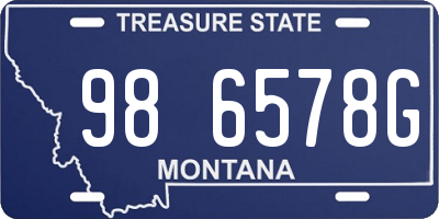 MT license plate 986578G