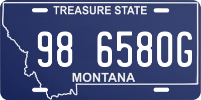MT license plate 986580G