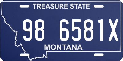 MT license plate 986581X