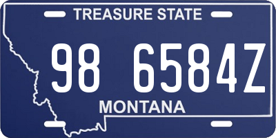 MT license plate 986584Z