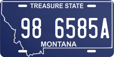 MT license plate 986585A