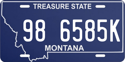 MT license plate 986585K