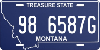 MT license plate 986587G