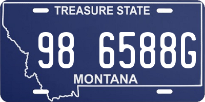 MT license plate 986588G