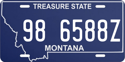 MT license plate 986588Z
