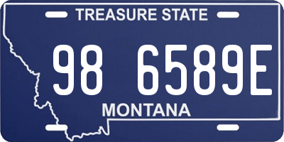 MT license plate 986589E