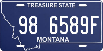 MT license plate 986589F