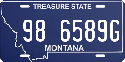 MT license plate 986589G