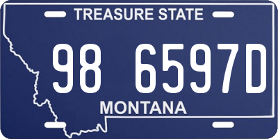 MT license plate 986597D