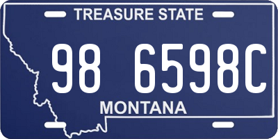 MT license plate 986598C