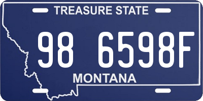 MT license plate 986598F