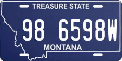 MT license plate 986598W