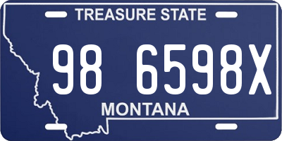 MT license plate 986598X