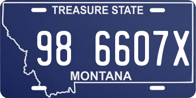 MT license plate 986607X
