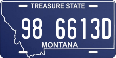 MT license plate 986613D