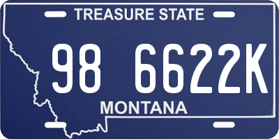 MT license plate 986622K