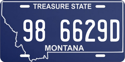 MT license plate 986629D